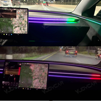 Nouvelles Lumières d'Ambiance LED pour Tableau de Bord Tesla Model 3 Y avec Contrôle d'Écran et Avertisseur d'Angle Mort, Lampe RVB Éclaircissante