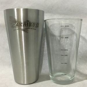 800Ml/28Oz Thép Không Gỉ Bar Cocktail Rum Vodka Matte Brushed Boston Shaker Mixer + Tùy Chỉnh Laser Đen Khắc Logo Khắc - Product Image 1