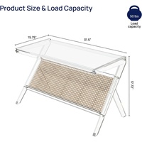Table basse pliable moderne pour salon, table centrale en acrylique transparent, table à thé rectangulaire pour chambre à coucher, bureau, salles de réception