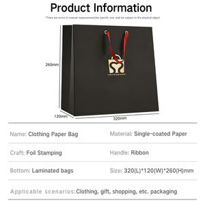 Bolsa de papel con impresión personalizada para mujer, bolsa de papel de arte portátil, para compras - Product Image 2