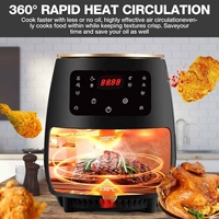 Friteuse à air intelligente à commande tactile électrique domestique, écran LCD, 2400W, 5,1-6L, plastique, saine, faible en gras, antiadhésive, minuterie intelligente