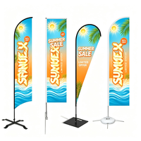 Drapeau plume volant 100% polyester, simple ou double face, avec logo, design et couleur personnalisables