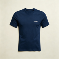 T-shirt en polyester à col rond avec logo personnalisé, manches courtes, uni, doux, élégant et confortable pour un usage décontracté