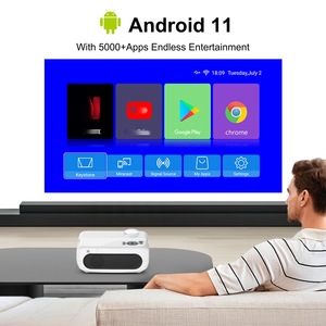 H96 Max PJ-X6 portatile Smart proiettore Android 11 <span class=keywords><strong>HD</strong></span> 4K Mini <span class=keywords><strong>LED</strong></span>/Laser 1080p risoluzione BT5.4 batteria opzionale commercio estero - Product Image 3