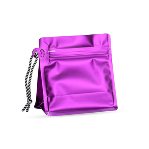 Bolsa Plana Morada con Cierre de Cremallera, Bolsas de Plástico para Café con Cordón Portátil para 125g 250g 500g de Granos de Café - Product Image 1