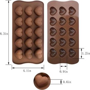 15 Cavity Heart Shape Silicone Mold for DIY Chocolate & <b>Cake</b> - Easy Release, Food Grade Material - Product Image 2