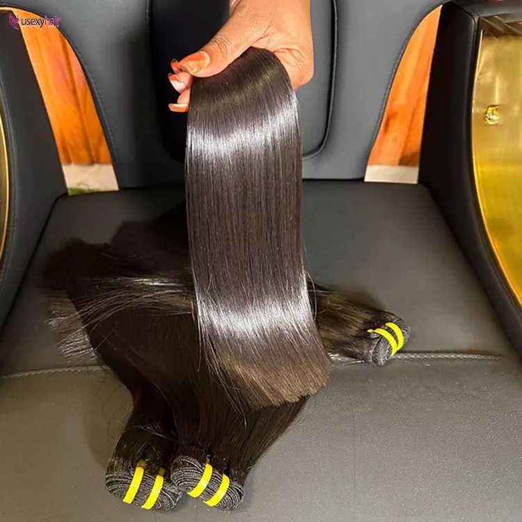 Penjualan terlaris!!! Rambut lurus bergelombang Super ganda tidak diproses harga grosir Vietnam vendor rambut warna alami