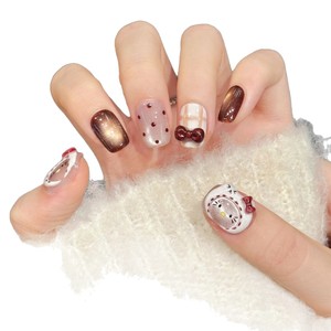 <span class=keywords><strong>Uñas</strong></span> postizas <span class=keywords><strong>de</strong></span> lujo <span class=keywords><strong>de</strong></span> acrílico hechas a mano con diseño <span class=keywords><strong>de</strong></span> estrella y tulipán, ultrafinas, sin rastro, <span class=keywords><strong>de</strong></span> media cubierta, cortas, con diseño <span class=keywords><strong>de</strong></span> dibujos animados. - Product Image 5
