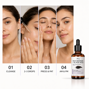 OEM 나이아신아마이드 흑미 추출물 수분 공급 광채 피부 세럼 (여성용, 칙칙하고 건조한 피부용) 60ml - Product Image 5