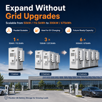 Sistema de Baterías e Inversor Solar Todo en Uno de 50kW 100kW 150kW 112kWh 224kWh 336kWh, Gabinete Exterior para Sistema de Almacenamiento de Energía para Comercios e Industrias