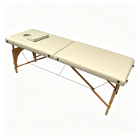 Table de massage pliable professionnelle à 2 sections, légère, en bois, réglable en hauteur