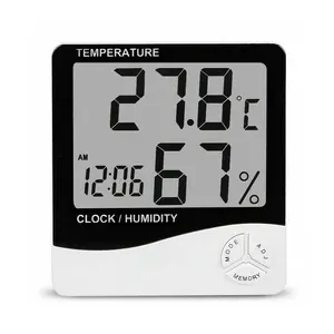 Termômetro digital com sensor de temperatura e umidade para ambientes internos e externos