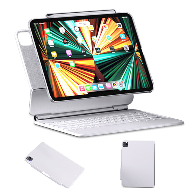 BSCI 2024 Hard Back Cover Pencil Holder Smart Connector Companion for Apple Official or 3rd Party Magic Keyboard iPad 10.9 11