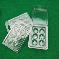 Vente directe d'usine NOUVEAU Emballage en plastique PET pour cire fondue Coquilles de palourde en forme de cœur en diamant pour cire fondue