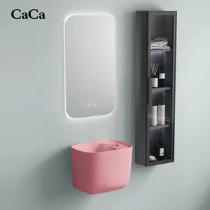 CaCa Chinese Factory Wholesale Sanitaryware Wall Hung Mini Shape Bathroom Basin Sink For Hotel Bathroom