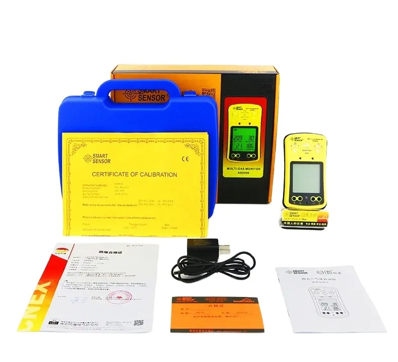 Cảm biến thông minh as8900 xách tay đa Gas Detector 4 trong 1 Gas Detector O2 hydrothion H2S CO2 mặc cả