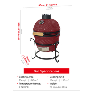 <span class=keywords><strong>Barbecue</strong></span> au charbon de bois en céramique SEB <span class=keywords><strong>KAMADO</strong></span> 13 pouces, couleur verte, <span class=keywords><strong>mini</strong></span> <span class=keywords><strong>Kamado</strong></span> - Product Image 2