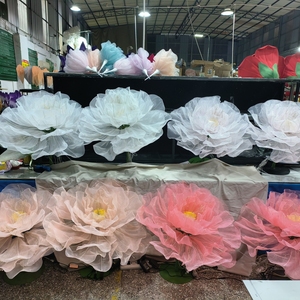 Electric <strong>Flower</strong> Open And Close Giant Organza <strong>Flower</strong> 80cm 100cm Large <strong>Flower</strong> Props