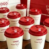 Gobelet à café jetable en papier biodégradable, recyclable, de qualité alimentaire, personnalisé et respectueux de l'environnement avec couvercle