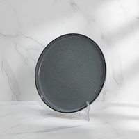 Service de table en céramique grès réactive gris de luxe, 4 pièces, résistant à la chaleur, compatible micro-ondes et four, bols et assiettes