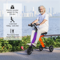 Trottinette électrique pliable TopMate ES33 en alliage d'aluminium léger à 3 roues, batterie 36V 7.8AH, fonction marche arrière, étanche, avec clé