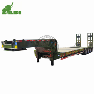 Haute qualité <span class=keywords><strong>4</strong></span> <span class=keywords><strong>essieux</strong></span> 14M 80t transporteur de marchandises équipement lourd transportant une semi-remorque à lit bas - Product Image 3