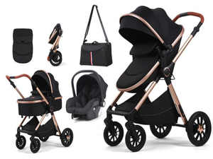 <span class=keywords><strong>Passeggino</strong></span> 3-in-1 omologato EN1888 con seggiolino auto convertibile, seduta reversibile e maniglia, telaio pieghevole con una mano - Product Image 1