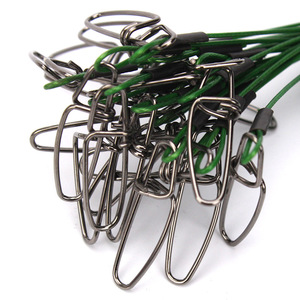 50cm 150LBS Black/Red/Green Sea Fishing Wire Leaders Heavy Duty Fishing Steel Wire Leaders con girevoli e bottoni automatici - Product Image 5