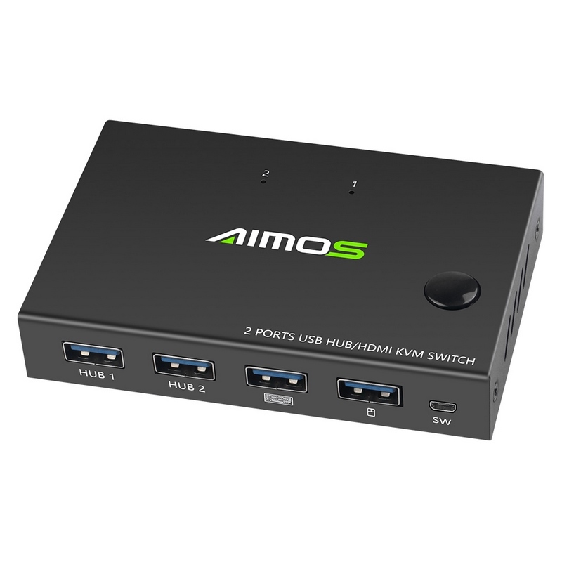 AIMOS AM-KVM201CC 2-портовый Переключатель HDMI KVM поддержка 4K * 2k30Hz HDMI KVM переключатель клавиатура мышь USB