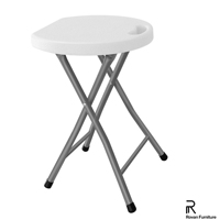 Tabouret pliant portable en métal blanc pour événements extérieurs