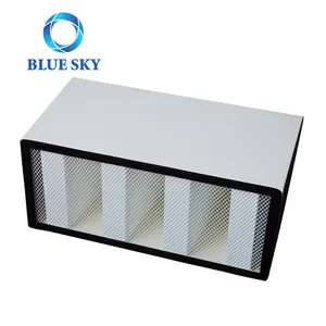 Filtro de caja tipo H de alta eficiencia para calefacción, ventilación y aire acondicionado, piezas del sistema HVAC V-Bank