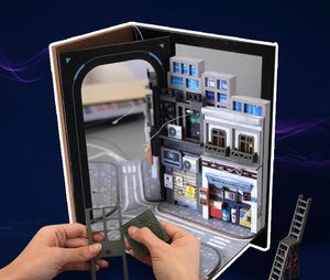 Cyberpunk stile <span class=keywords><strong>libro</strong></span> nook kit 3D assemblato all'ingrosso bancarelle case delle bambole fatte a mano <span class=keywords><strong>casa</strong></span> delle bambole per le ragazze regali di compleanno - Product Image 6