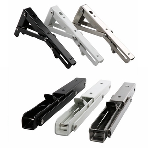 2 adet üçgen katlanır köşeli mesnet 14 inç ayarlanabilir duvara monte raf parantez masa mobilya ağır destek donanım - Product Image 1