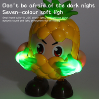 Jouet robot ananas parlant et dansant en plastique personnalisé, lumières, musique, enregistrement vocal, interactif, fonctionne sur piles, éducation précoce