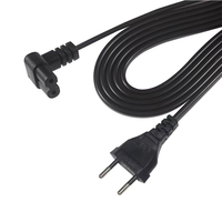 Norme européenne 1.8M Noir 0.75mm Cordon AC 10A 250V AU 2 Broches Connecteur Femelle Prise C7 Câble D'alimentation