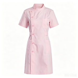 Robe d'infirmière à col mandarin et patte de boutonnage latérale, en coton infroissable, uniforme d'allaitement, blouse pour personnel de clinique <span class=keywords><strong>dentaire</strong></span> et esthétique, OEM - Product Image 1