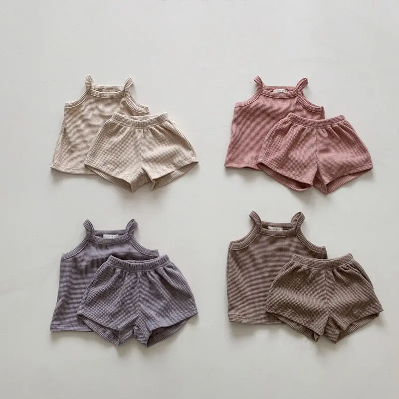 Sommer Großhandel Kinder kleidung Sets für Mädchen Outfit lässig Kleinkind Baby Tank Shorts Kinder kleidung N01