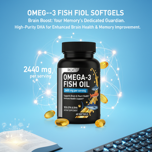 OEM/ODM ÓLEO DE PEIXE <span class=keywords><strong>OMEGA</strong></span>-<span class=keywords><strong>3</strong></span> 2400 mg Por Porção Apoia a Saúde do Cérebro e do Coração Com EPA e DHA SUPLEMENTO DIETÉTICO 60 CÁPSULAS MOLES - Product Image 4