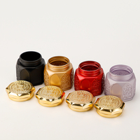 Vente directe d'usine de pots en verre multicolores en forme de diamant, 130 ml, pots luxueux avec couvercles, adaptés aux cosmétiques