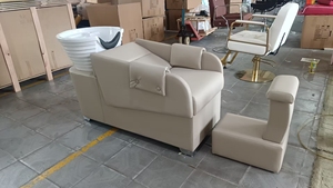 Luxury Modern <b>LED</b> Light Portable Shampoo <b>Bed</b> High-Density Foam Reclining Hair Washing Chair for Spa Salon Hotel Use - Product Image 2