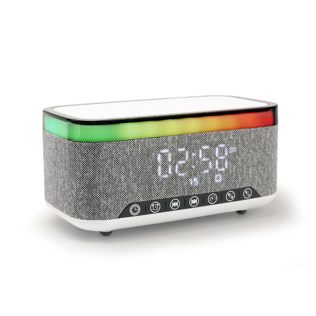 15W Wireless Alarm Clock for Bluetooth Speaker with RGB Night Light for Home Theatre Stage Party Outdoor Bedside Lamp