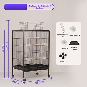 <b>Bird</b> Cage for Parrot Small Medium Large <b>Birds</b> Durable Metal Pet Cage with <b>Feeder</b> Perch Easy Clean Breeding Use - Product Image 6