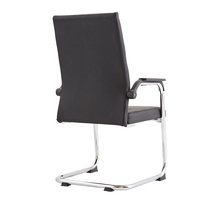Chaise de conférence de travail, chaise de conférence, dossier moyen, cadre en métal, cuir PU, chaise de visiteur de conférence, accoudoirs souples, chaise de bureau pour le personnel