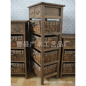 Mueble de Almacenamiento con Cestas Tejidas Marrón, 5 Compartimentos, Mueble para Sala de Estar - Product Image 2