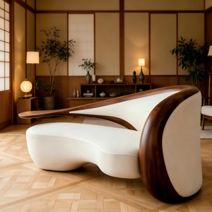 Sofá Individual de Madera Maciza, Diseño de Nicho, Moderno, Minimalista, Beige, de Alta Gama, Confort Premium, Hecho a Medida - Product Image 6
