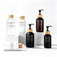Vente en gros d'emballages cosmétiques vides en PET, flacon pompe cylindrique pour shampoing, logo personnalisé imprimé, marque privée, soin de la peau, sérum capillaire