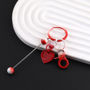Porte-clés en métal en forme de cœur dégradé coloré, en alliage de zinc plaqué, accessoires de bijoux DIY pour projets d'artisanat - Product Image 3