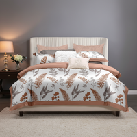 Ensemble de Housse de Couette de Lit en Coton Imprimé 100% Biologique Luxe Cloudland, Impression Personnalisée pour Lit Queen Size