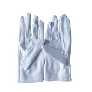 100% перчатки из полиэстера из углеродного волокна с белой полосой на спине, искусственная кожа, антистатические перчатки