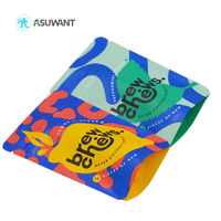 Sachets refermables thermoscellables en plastique, en feuille d'aluminium, anti-odeur, pour emballage alimentaire, sachets de 3,5 g, pochettes Mylar douces au toucher avec fermeture éclair